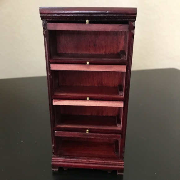 Dollhouse Miniature Barrister Bookshelf Mahogany - Picture 4 of 5